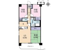 ネオハイツ並木Ⅱ 3LDK、価格1300万円、専有面積57.83㎡、バルコニー面積8.4㎡リビングダイニングの隣は、6畳の和室があり、仕切りを開ければ広々空間が出来上がります。