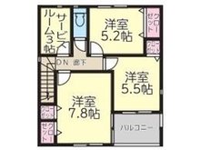 大曲福住町（大曲駅） 1730万円 1730万円、3LDK+S（納戸）、土地面積200.66㎡、建物面積101.64㎡2階間取り図