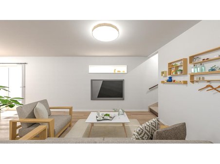 成田市本城H区｜№21モデル｜月々6万台で買える家　【一戸建て】 イメージ図のように壁掛けTVの設置が可能なようにコンセントを施工します。 ※家具・家電・照明等（TVも含む）はイメージとなります。実際には付属されませんのでご了承下さい。