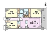 エクレールコート鷺ノ宮 3LDK、価格5780万円、専有面積63㎡、バルコニー面積9㎡■専有面積：６３．００平米の３ＬＤＫファミリータイプ