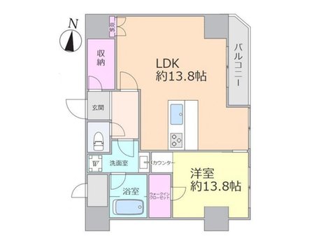 ライオンズマンション浦和常盤公園 1LDK、価格2690万円、専有面積50.04㎡、バルコニー面積3.72㎡■各室に収納を備えた東向き1LDKマンション