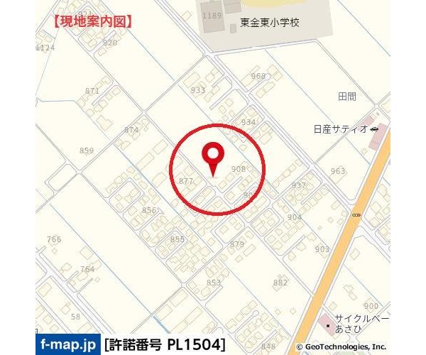 田間2Y区　【一戸建て】 現地案内図