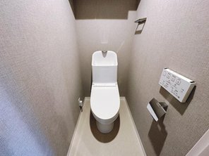 三ツ沢ハイタウン３号棟 新品のトイレに交換！温水洗浄便座付きで清潔です。