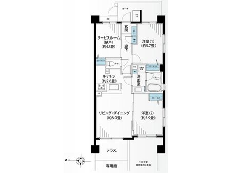 クリオ横浜大口伍番館 2LDK+S（納戸）、価格4390万円、専有面積60.08㎡