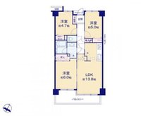 ウィズ東浦和ブローニュ 3LDK、価格2498万円、専有面積62.25㎡、バルコニー面積8.15㎡リビング横の洋室を開放すると、より空間を広く見せることができます！