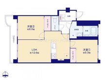 エコーグリーン戸田 2LDK、価格2299万円、専有面積53.26㎡リビングから各居室につながっている間取り！コミュニケーションがとりやすいです。
