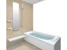 七栄 2810万円 （6号棟）同形状・同仕様 完成内観パースです。同形状・同仕様で仕上がります。浴室はTOTO・サザナシリーズを使用しています。ファセットベージュ色のパネルがアクセントになっています。