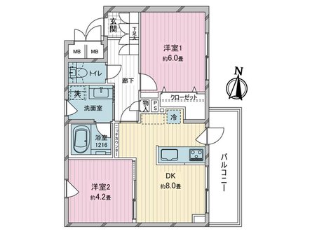 藤和シティコープ富士見台 2DK、価格3380万円、専有面積45.93㎡、バルコニー面積5.85㎡リノベーション済のお部屋です