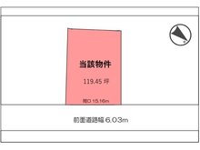 湊町（小舞子駅） 680万円 土地価格680万円、土地面積394.9㎡区画図です。