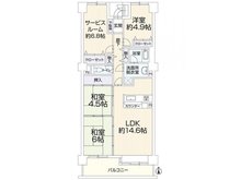 ガーデンコート三島　２０６号室 4LDK+S（納戸）、価格2099万円、専有面積86.51㎡、バルコニー面積10.25㎡４ＳＬＤＫ
