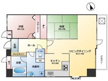 シティコーポ泉 2LDK、価格2780万円、専有面積80.15㎡、バルコニー面積8.7㎡間取図