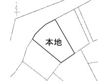 奈古谷エメラルドタウン 170万円 土地価格170万円、土地面積283㎡区画図（公図写しで現況と異なります）