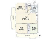 明石オリエントハウス 3LDK、価格2100万円、専有面積83.24㎡、バルコニー面積19.21㎡