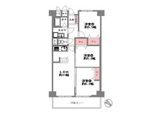 杉谷パークマンション 3LDK、価格2698万円、専有面積62.32㎡、バルコニー面積8.4㎡
