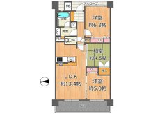 ディモア城東シティ 3LDK、価格4180万円、専有面積64.38㎡、バルコニー面積11.16㎡ファミリーにピッタリのお部屋です。床暖房、食洗機、浴室乾燥機など設備充実。