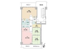 神戸パークシティB棟 3LDK、価格1780万円、専有面積79.7㎡、バルコニー面積9.24㎡間取図