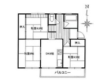 粟生第二住宅16号棟 3DK、価格480万円、専有面積46.47㎡、バルコニー面積5.94㎡