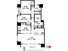 【阿倍野松崎町レジデンス】５階部分 3LDK、価格5980万円、専有面積76.63㎡、バルコニー面積11.13㎡北西角部屋・１４階建て５階部分・空室です。