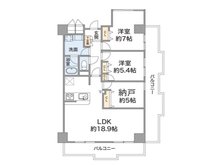 梅田北セントポリア 2LDK+S（納戸）、価格3598万円、専有面積77.29㎡、バルコニー面積22.64㎡