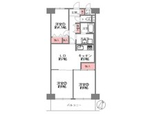 新高レックスマンション 3LDK、価格2280万円、専有面積61.6㎡、バルコニー面積7.84㎡