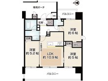 エステムプラザ江坂公園Ⅱライズ 3LDK、価格5480万円、専有面積61.04㎡、バルコニー面積19.72㎡西向きの10階部！ LDKと5.2帖の洋室は繋げることが出来ますので家族構成に合わせてLDK16.1帖としてもご利用出来ます。