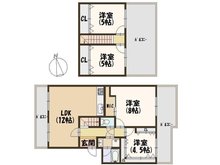 玉手山サンハイツ　B棟 4LDK、価格1980万円、専有面積88㎡、バルコニー面積33.52㎡バルコニーが三か所存在する特徴的なお部屋