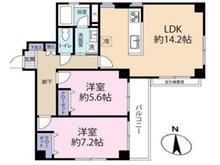 新神戸サンクレバー 2LDK、価格2380万円、専有面積57.56㎡、バルコニー面積4.8㎡