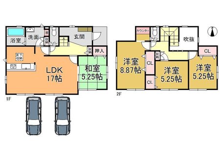 大字大福（大福駅） 2980万円 2階の洋室にカウンター付のスペース有ります。