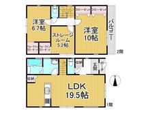 三条大路１（新大宮駅） 3480万円～3580万円 （1号棟）完成予想図　3580万円 2SLDKの間取りです。 各室収納有ります。