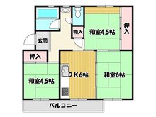 男山第二住宅104号棟 3DK、価格600万円、専有面積53.87㎡、バルコニー面積6.33㎡