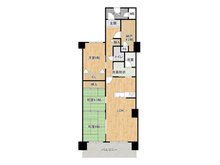 CO-OP一の坂グリーンマンション 3LDK+S（納戸）、価格1400万円、専有面積94.48㎡、バルコニー面積14.96㎡専有面積94.48㎡の3LDK+納戸のお部屋です。室内広々ですね。