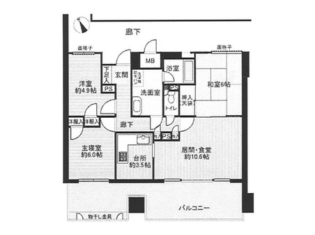 古江パークホームズ 3LDK、価格1980万円、専有面積71.87㎡、バルコニー面積19.69㎡