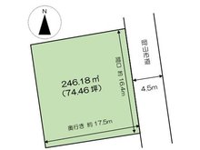 川入（吉備津駅） 1280万円 土地価格1280万円、土地面積246.18㎡◆ほぼ正方形の地形です。