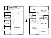 糸島市篠原西三丁目　戸建 2750万円、3LDK+2S（納戸）、土地面積193.72㎡、建物面積102㎡間取図（現況優先）