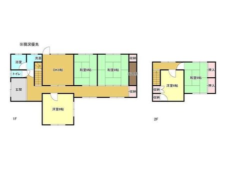 上山田 550万円 550万円、5DK、土地面積702.43㎡、建物面積126.58㎡間取図