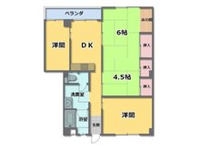 萩ケ丘マンション 4DK、価格200万円、専有面積66.21㎡、バルコニー面積3.72㎡４ＤＫのお部屋です。