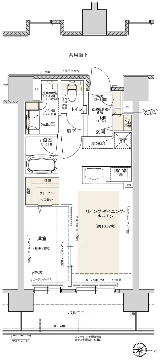 レ・ジェイド北海道北広島の間取り図　L：1LDK+WIC+SIC