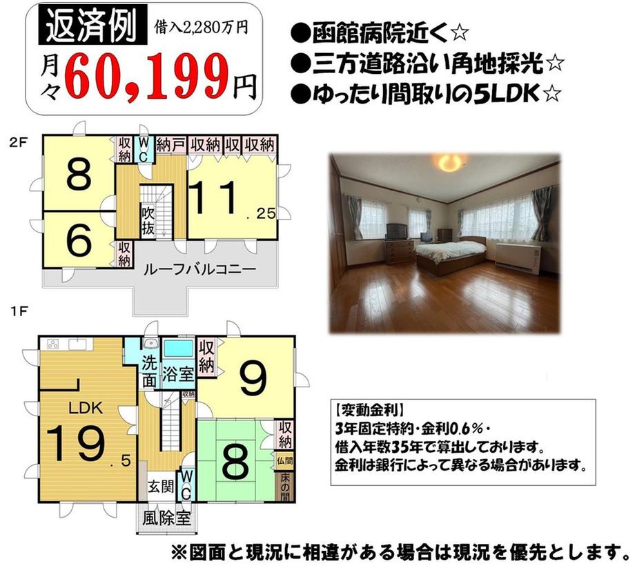 亀田港町（五稜郭駅） 2280万円