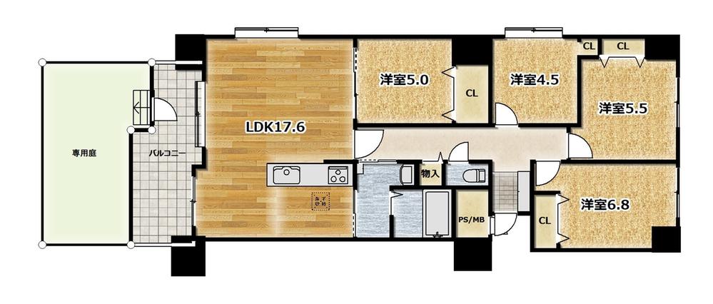 ダイアパレス篠路　～室内リノベーション済・専用庭付き～