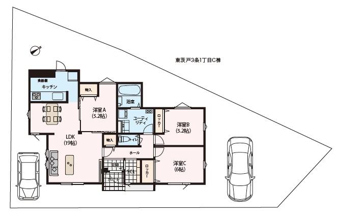 匠建コーポレーション全室床暖房の家　東茨戸3条1丁目モデルハウスC棟
