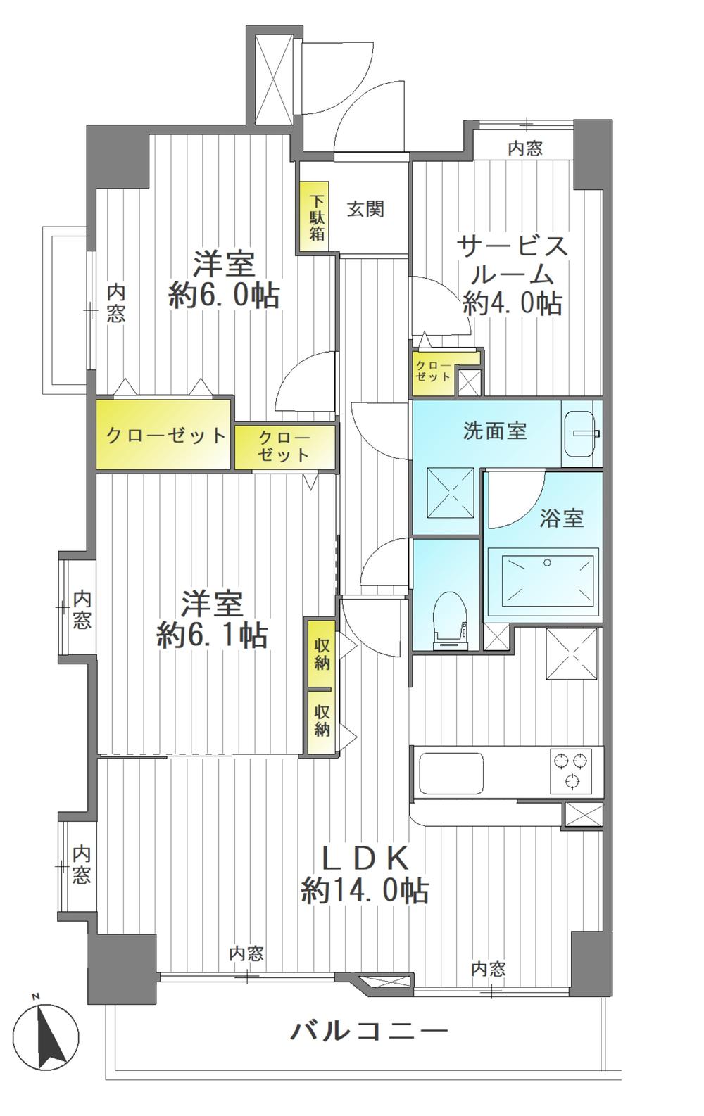 【ナイスアーバン大和町サニーコート】ペットと暮らせる南西角部屋♪近隣駐車場１台空有！