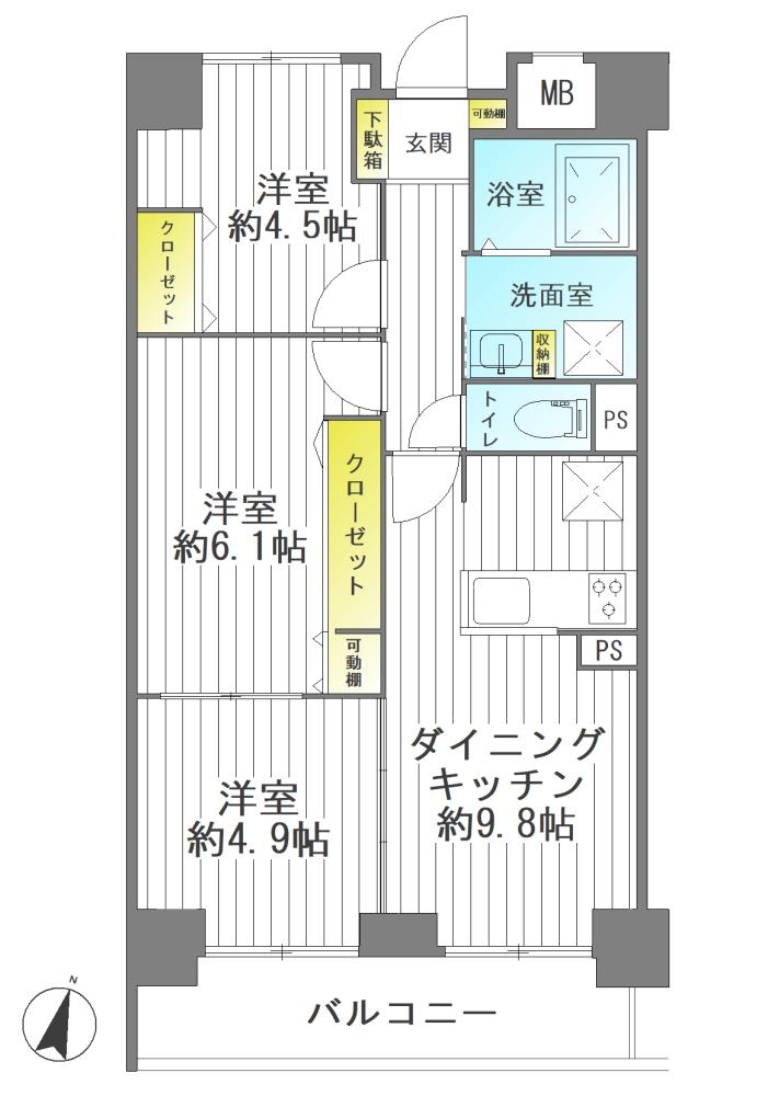 【セザール南仙台】駐車２台OK♪ファミリーおすすめ３LDK！フルリノベーション物件♪