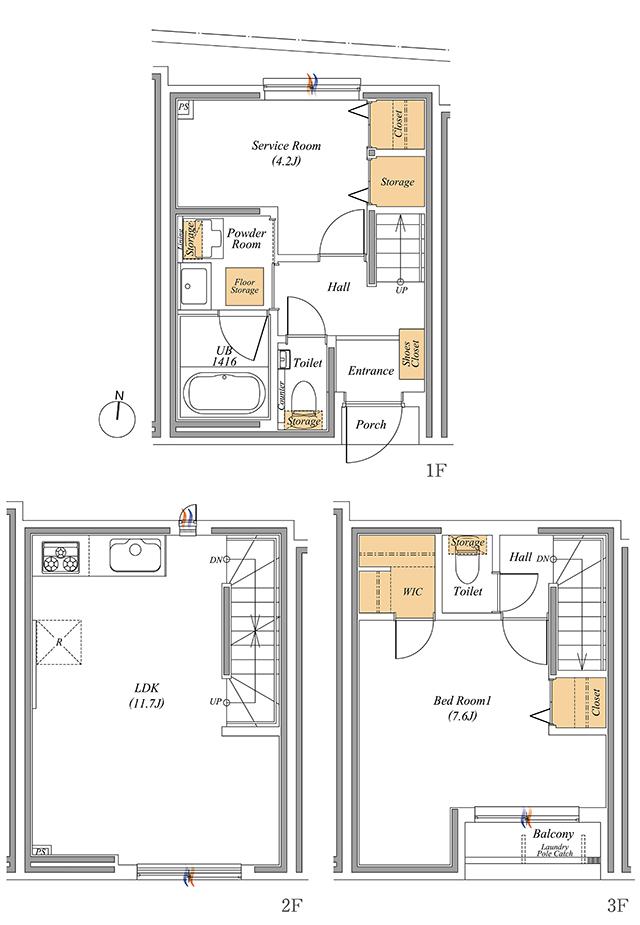 リムテラス目白EASTの間取り図　102：1LDK+S