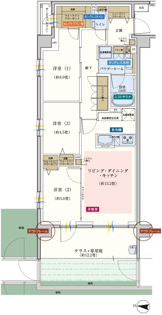エクセレントシティ武蔵浦和IIの間取り図　Ag：3LDK+3WIC+SIC
