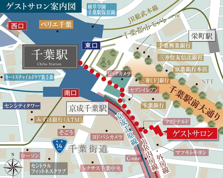 エクセレントシティ千葉松波のモデルルーム案内図