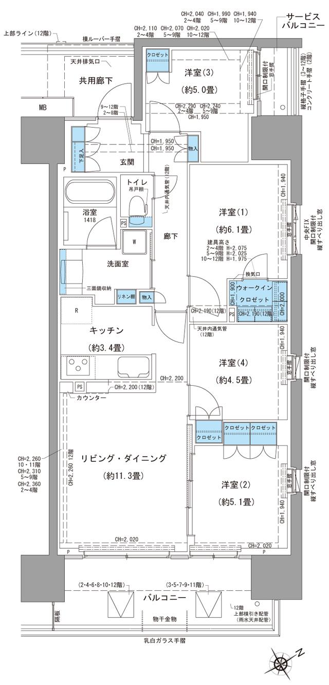 Brillia(ブリリア)City ふじみ野の間取り図　C-L：4LDK+WIC