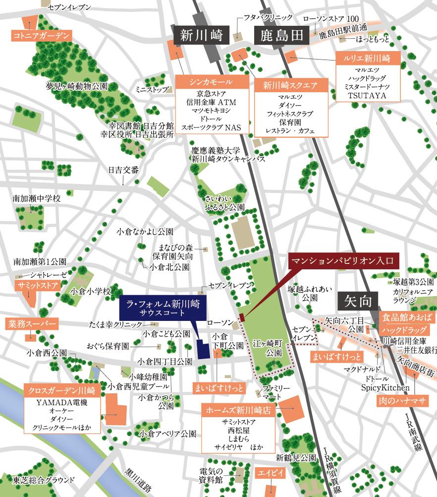 ラ・フォルム新川崎サウスコートのモデルルーム案内図