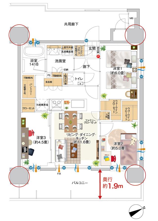 SUUMO】間取り図（B）詳細 - ミオカステーロ向ヶ丘遊園IV | 新築