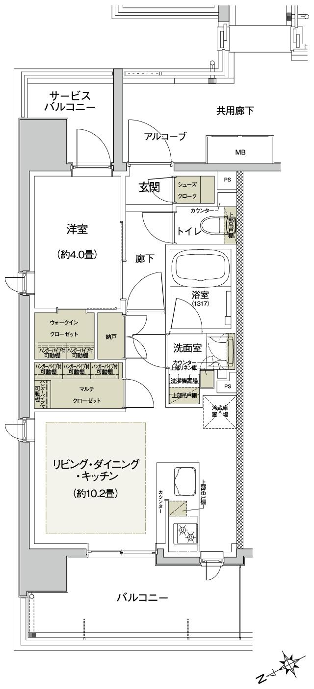 ランカ横浜磯子の間取り図　B1：1LDK+MC