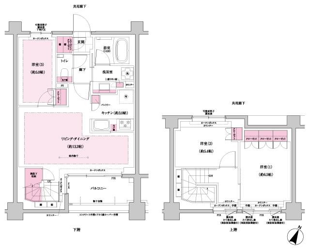 アネシア志木本町の間取り図　L'：3LDK